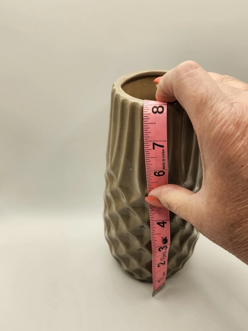 West Elm Sculpted Ceramic Vase in Beige Taupe